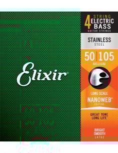ELIXIR 14702 ELECTRIC BASS STAINLESS STEEL NANOWEB