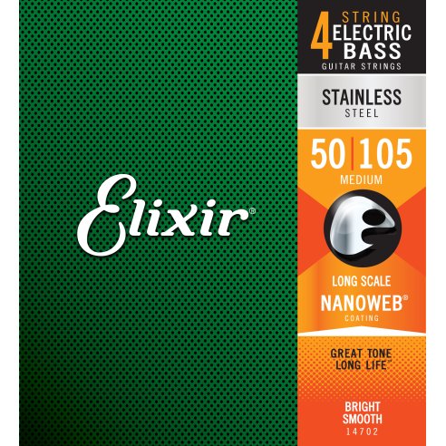 ELIXIR 14702 ELECTRIC BASS STAINLESS STEEL NANOWEB