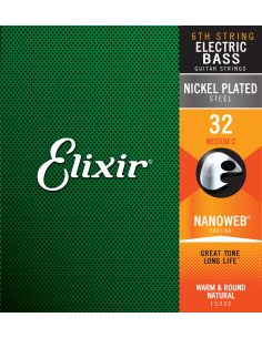 ELIXIR 15332 ELECTRIC BASS NICKEL PLATED STEEL NANOWEB