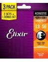 ELIXIR 3X2 PACK 16546 ACOUSTIC PHOSPHOR BRONZE NANOWEB