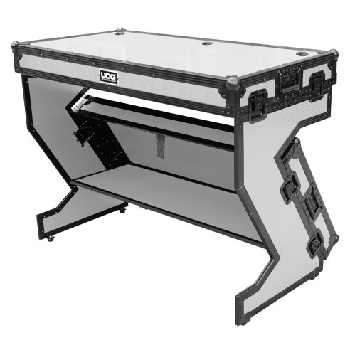 UDG U91072WH -ULTIMATE FLIGHT CASE PORTABLE Z-STYLE DJ TABLE WHITE PLUS (WHEELS)