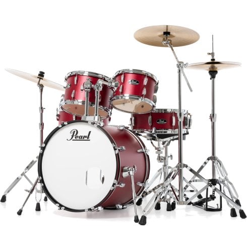 PEARL RS505BC/C747 ROADSHOW 5 PCS MATTE RED + SABIAN CYMBALS