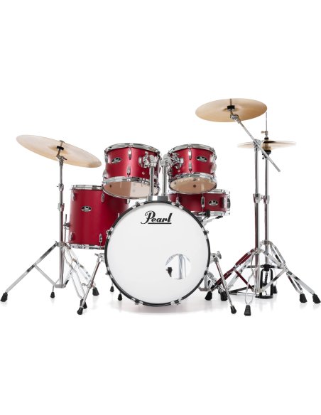 PEARL RS505BC/C747 ROADSHOW 5 PCS MATTE RED + SABIAN CYMBALS PEARL RS505BC/C747 ROADSHOW 5 PCS MATTE RED + SABIAN CYMBALS