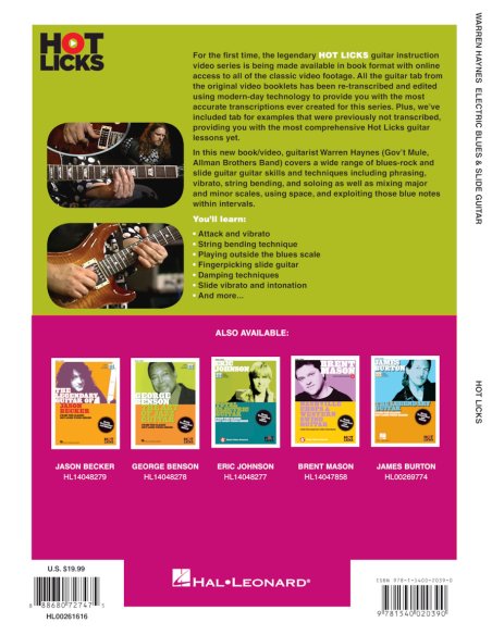 WARREN HAYNES ELECTRIC BLUES & SLIDE GUITAR VOL WARREN HAYNES ELECTRIC BLUES & SLIDE GUITAR VOL