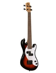 Kala UBASS-SB-TB-FL - Solid body 4 corde FRETLESS - Tobacco Burst c/borsa