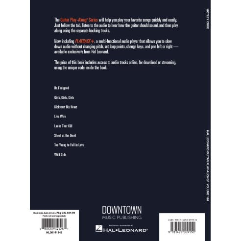 GUITAR PLAY ALONG VOLUME 188 MOTLEY CRUE + AOL