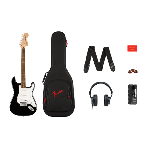 SQUIER AFFINITY STRAT PACK BLACK MUSTANG MICRO