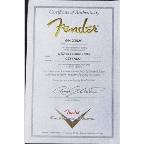 FENDER LTD 66 P BASS HEAVY RELIC B3TSB