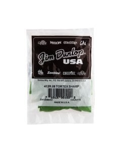 Dunlop 412R.88 Tortex Sharp Green .88mm Bag/72