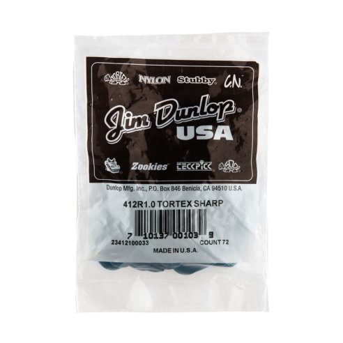 Dunlop 412R1.0 Tortex Sharp Blue 1.0mm Bag/72