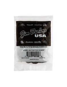 Dunlop 412R1.35 Tortex Sharp Black 1.35mm Bag/72