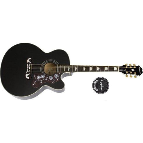 EPIPHONE J-200 EC STUDIO BLACK GOLD HARDWARE EX DEMO