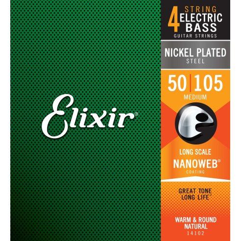 ELIXIR 14102 ELECTRIC BASS NICKEL PLATED STEEL NANOWEB