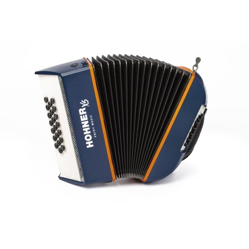 HOHNER FISARMONICA XS BAMBINI, BOTONI, C, BLU/ORANGE W. GIGBAG
