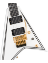 JACKSON MJ SRS RR24 MG WHITE W/BLACK PINSTRIPES + CASE