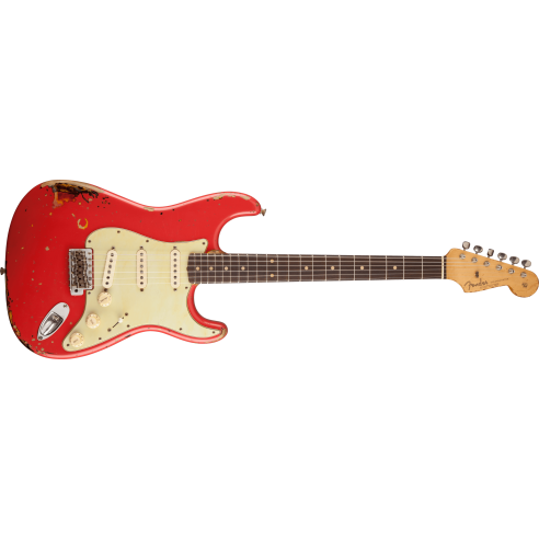 FENDER STRATOCASTER '63 MICHAEL LANDAU RELIC FIESTA RED
