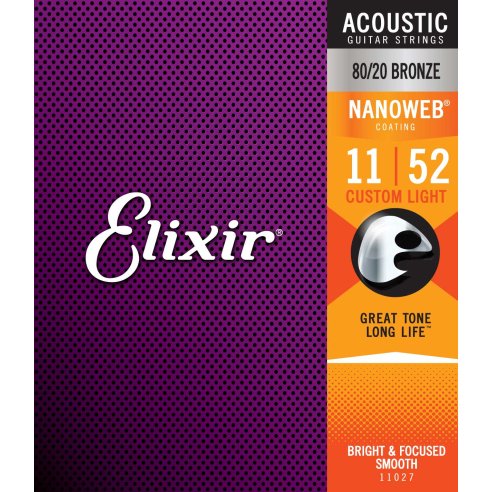 ELIXIR 11027 BRONZE CUSTOM LIGHT 11-52 ACOUSTIC