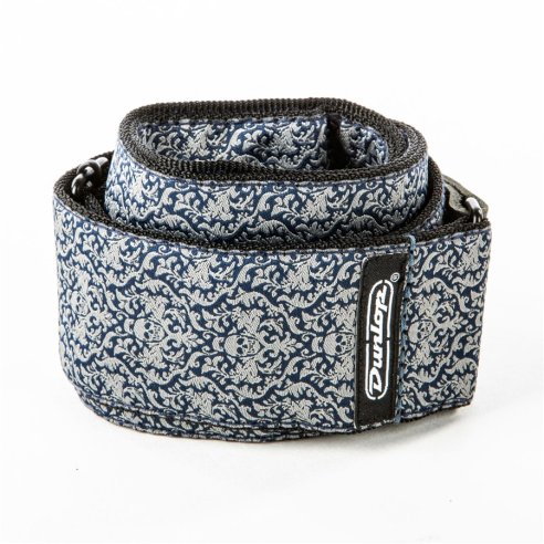 JIM DUNLOP STRAP D67-15 JACQUARD FLEURS DE SKULL