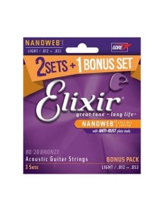 ELIXIR 16539 SET TRE MUTE 11052 BRONZE LIGHT 12-53 ACOUSTIC