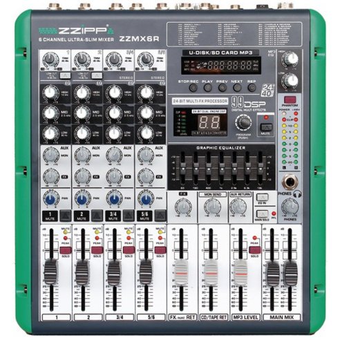 ZZIPP ZZMX6R MIXER 6 CANALI CON EFFETTI