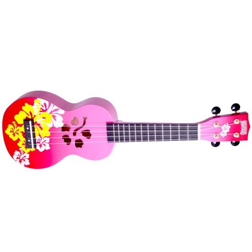 MAHALO UKULELE SOPRANO HIBISCUS ROSA + BORSA