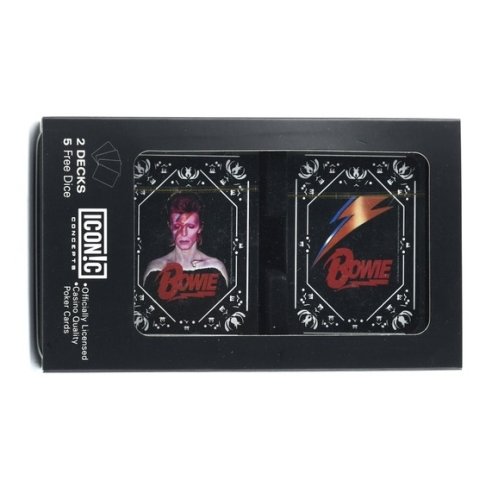 ICON!C DAVID BOWIE PLAYING CARD SET DUE MAZZI E CINQUE DADI