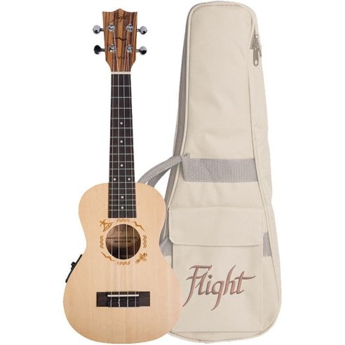 FLIGHT DUC525CEQ CONCERTO ELECTRO SOLID TOP ZEBRA + BAG