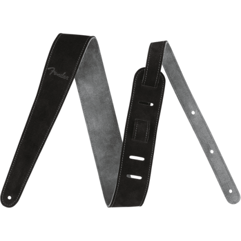 FENDER STRAP 2" REVERSE SUEDE STRAP BLACK GREY
