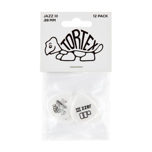 Dunlop 478P.088 TORTEX WHITE JAZZ III, .88MM