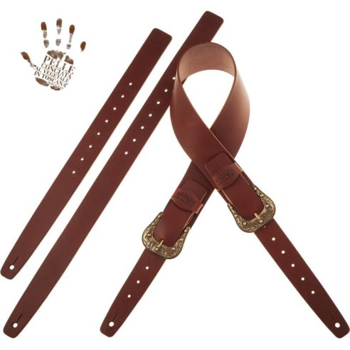 MAGRABO' TWIN BUCKLE TC CORE MARRONE SCURO 7CM FIBBIE SUN OTTONE