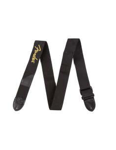 FENDER STRAP POLY BLACK YELLOW LOGO