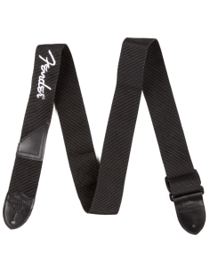 FENDER STRAP POLY BLACK WHITE LOGO