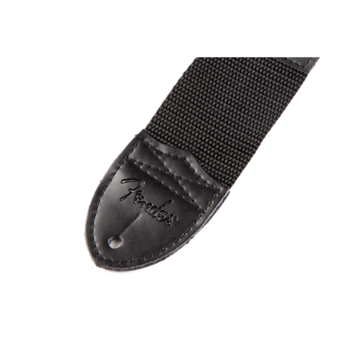 FENDER STRAP POLY BLACK WHITE LOGO