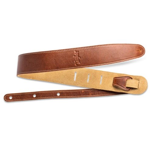 TAYLOR STRAP MED BROWN LEATHER SUEDE BLACK 2.5"