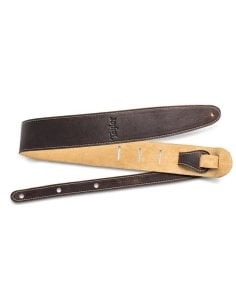 TAYLOR STRAP CHOC BROWN LEATHER SUEDE BLACK 2.5"