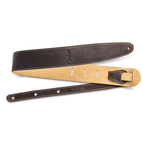 TAYLOR STRAP CHOC BROWN LEATHER SUEDE BLACK 2.5"