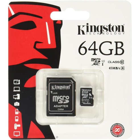 KINGSTON MICROSD 64GB SDSC2 CON ADATTATORE SD