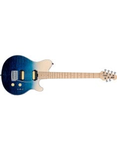 STERLING BY MUSIC MAN AXIS 3 QUILTED MAPLE SPECTRUM BLUE
