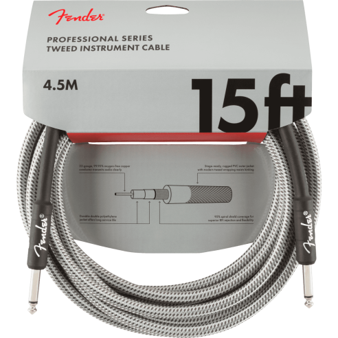 FENDER CABLE PRO 15' WHITE TWEED