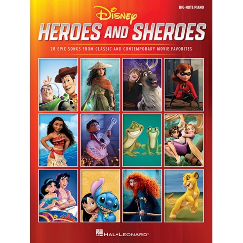 DISNEY HEROES AND SHEORES FOR BIG-NOTE PIANO