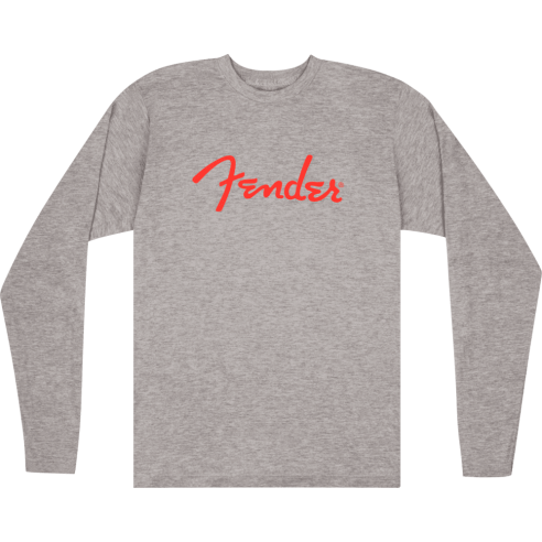 FENDER SPAGHETTI LOGO LONG SLEEVE T-SHIRT GREY X-LARGE