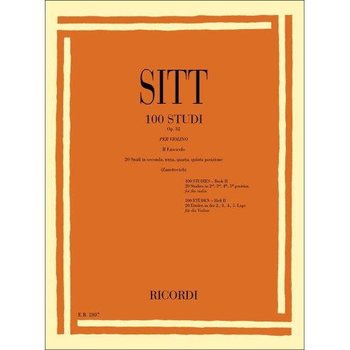 SITT 100 STUDI OP. 32 PER VIOLINO VOLUME 2