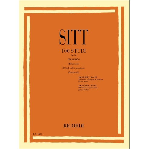 SITT 100 STUDI OP. 32 PER VIOLINO VOLUME 3