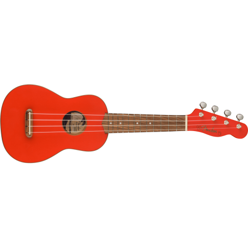 FENDER VENICE UKULELE SOPRANO FIESTA RED
