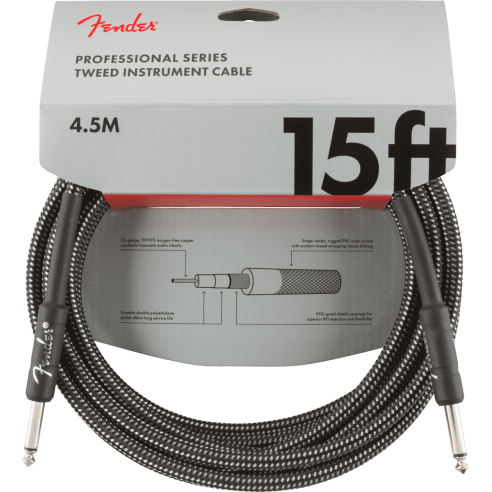 FENDER CABLE PRO 15' GREY TWEED