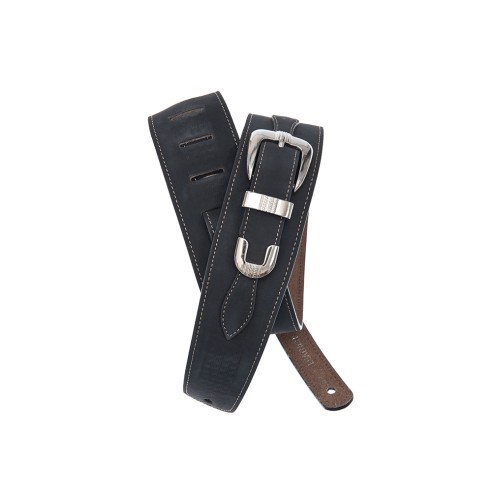 D'ADDARIO STRAP LEATHER BELT BUCKLE BLACK