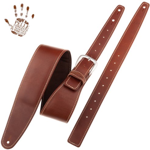MAGRABO' SINGLE BUCKLE OS PADDED CORE MARRONE 7.5 CM. FIBBIA CLASSIC ARGENTO