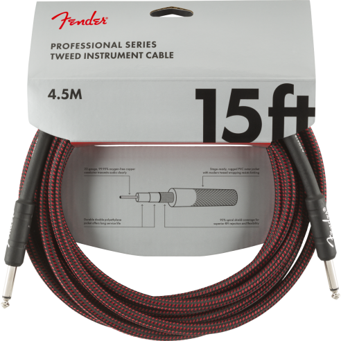 FENDER CABLE PRO 15' RED TWEED
