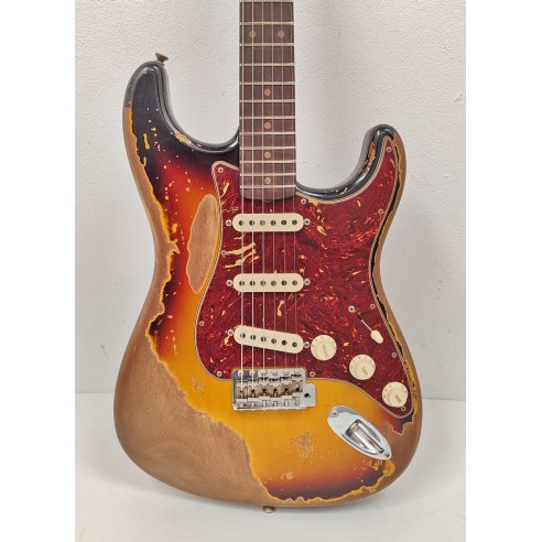 FENDER LTD ED. '61 STRAT SUPER HEAVY RELIC ROASTED 3 COLOR SUNBURST