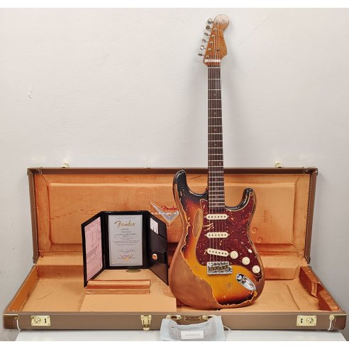 FENDER LTD ED. '61 STRAT SUPER HEAVY RELIC ROASTED 3 COLOR SUNBURST